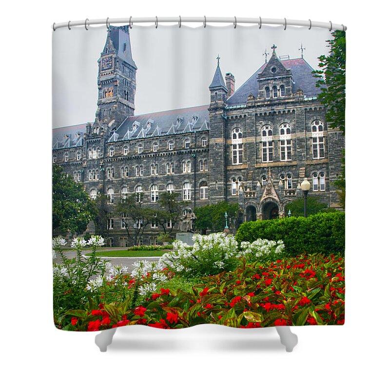 Healy Hall Shower Curtain featuring the photograph Healy Hall by Mitch Cat