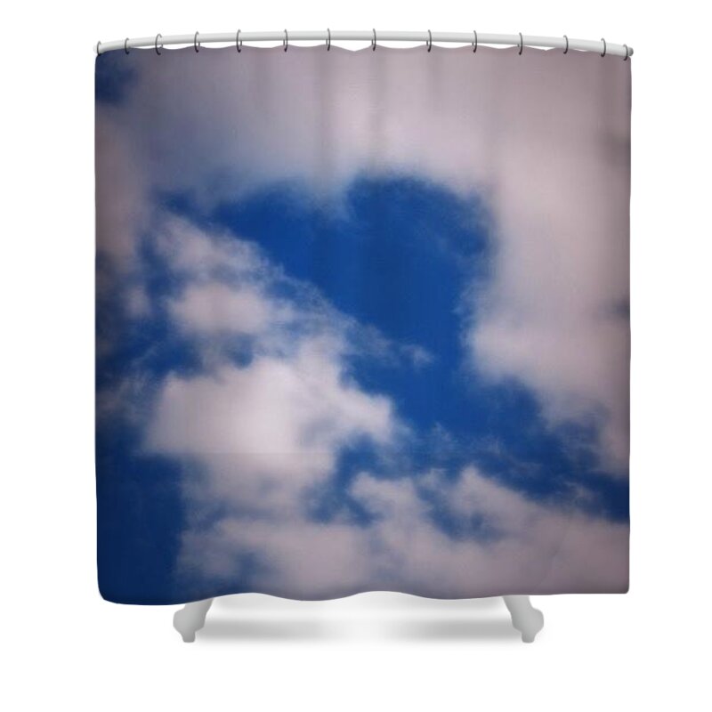Clouds Shower Curtain featuring the photograph Heart in the Clouds by Tara Potts
