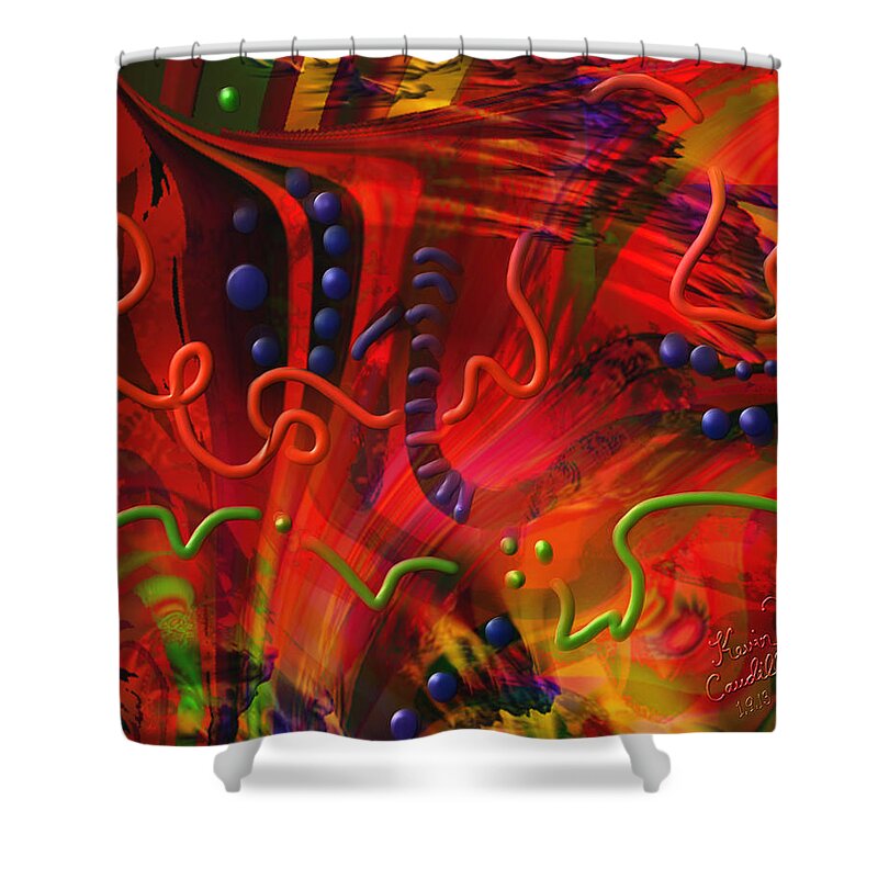 Spheres Shower Curtain featuring the painting Heart of the matter by Kevin Caudill