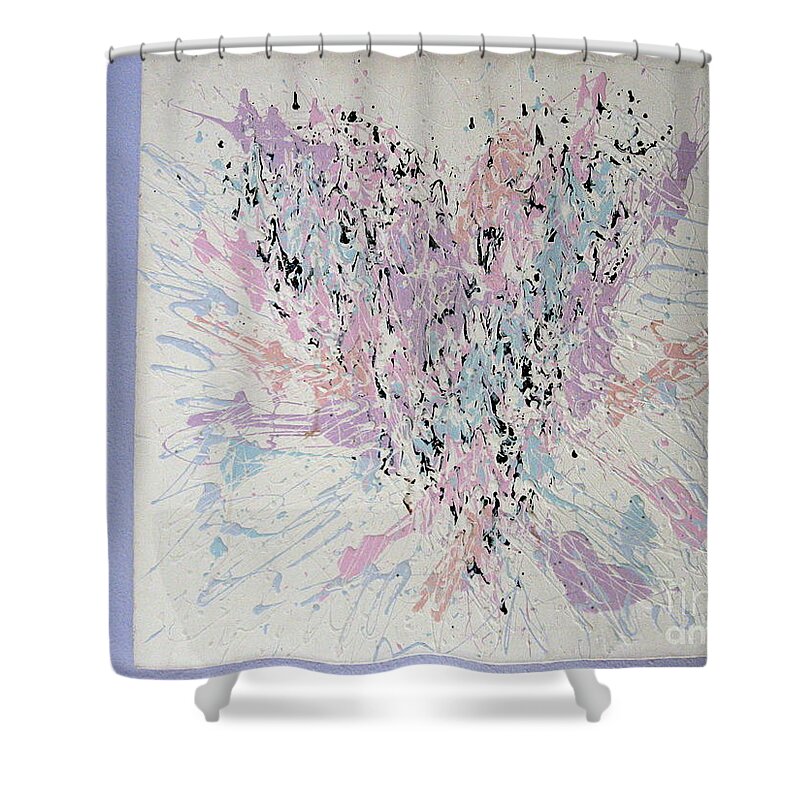 Acrylic Shower Curtain featuring the painting Heart Splash by Mars Besso