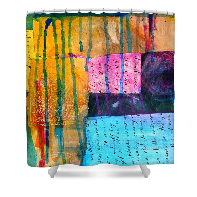 Abstract Shower Curtain featuring the painting Heart Tear by Nancy Merkle
