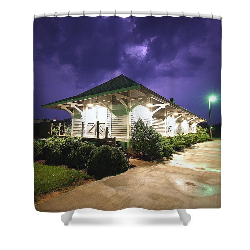 Southern Railway Shower Curtain featuring the photograph Heath Springs Railroad Depot by Joseph C Hinson