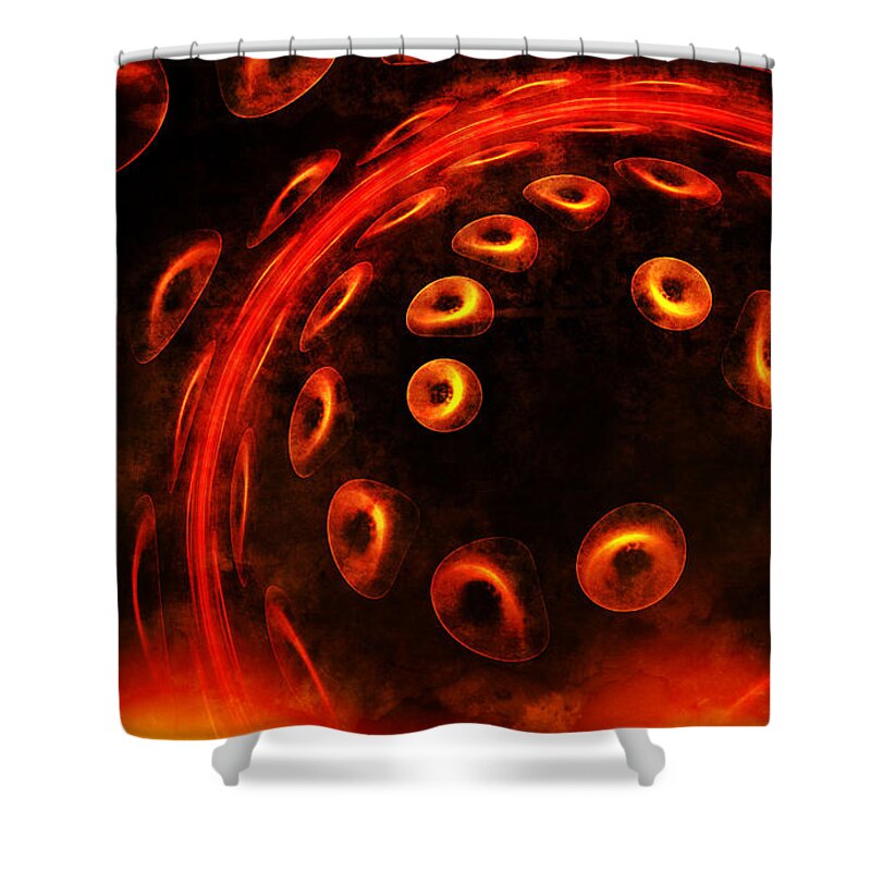 Hell Shower Curtain featuring the digital art Hellbound by Rhonda Barrett