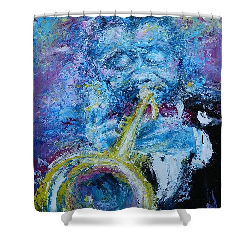 Jazz Shower Curtain featuring the painting Hellooo Dolly by Dan Campbell