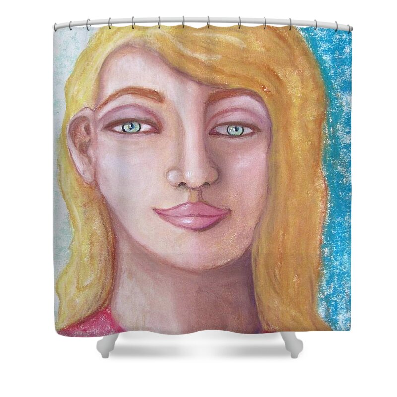 Woman Shower Curtain featuring the painting Her by Laurie Morgan
