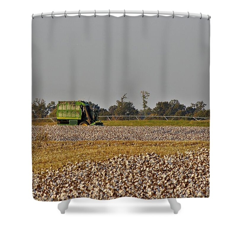Ag Shower Curtain featuring the photograph Here Comes Deere by David Zarecor