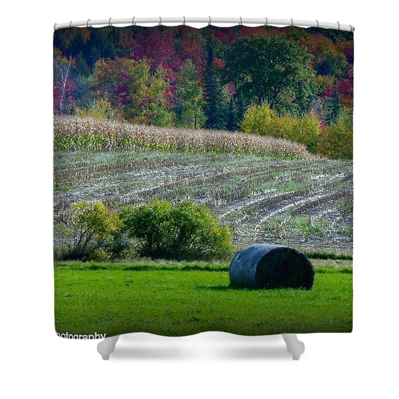 Landscape Shower Curtain featuring the photograph Hay Fall by Kimberly Woyak