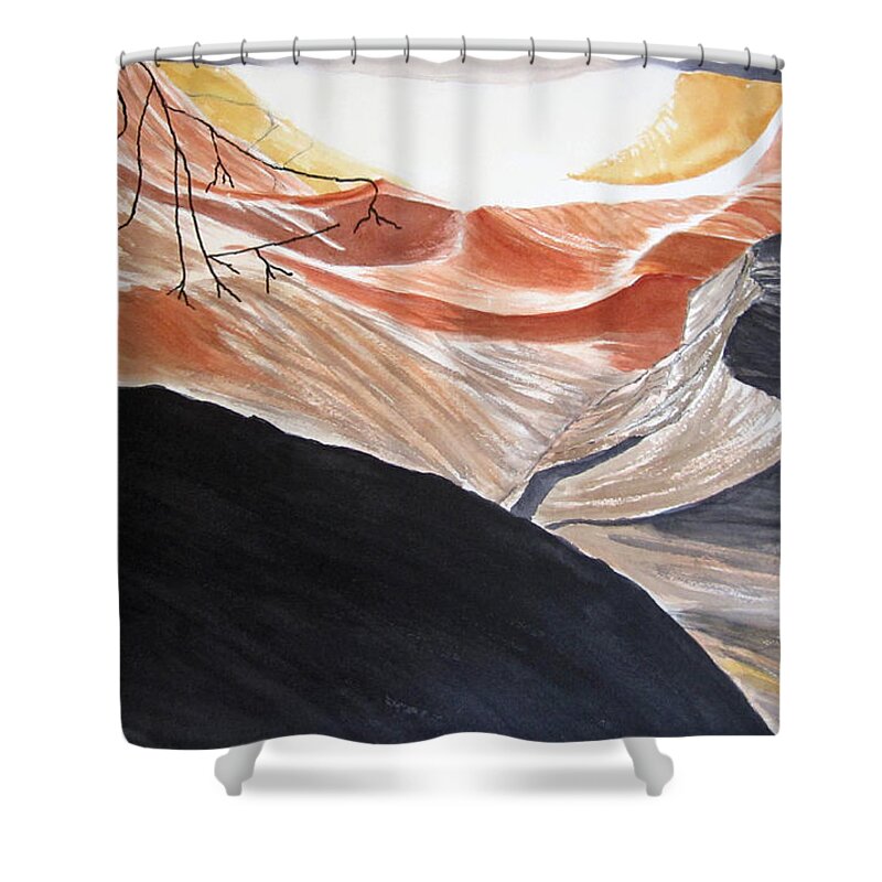 Antelope Canyon Shower Curtain featuring the painting Antelope Canyon Arizona by Elvira Ingram