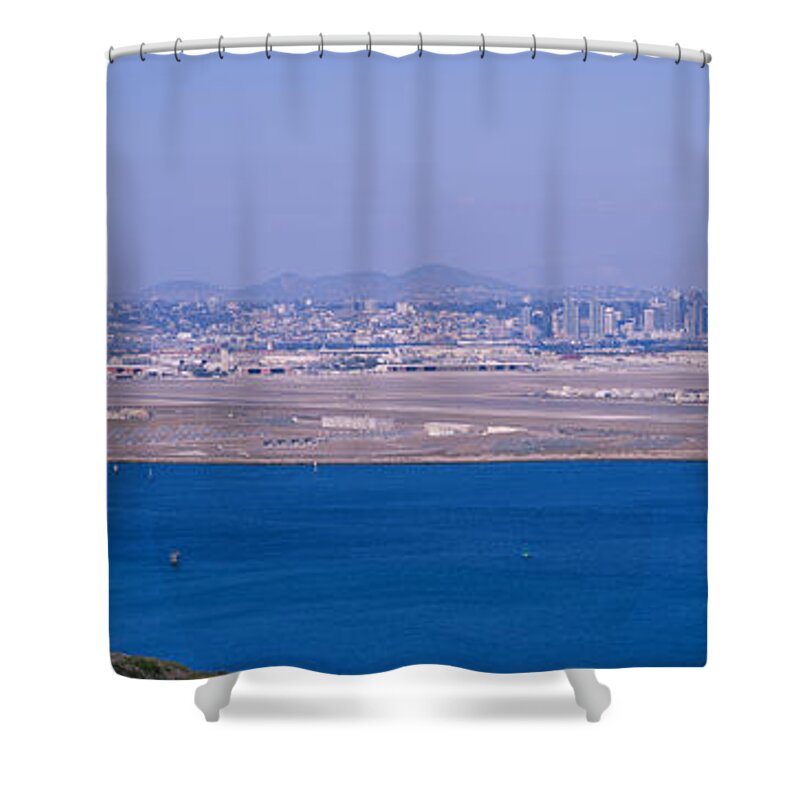 Photography Shower Curtain featuring the photograph High Angle View Of A Coastline by Panoramic Images
