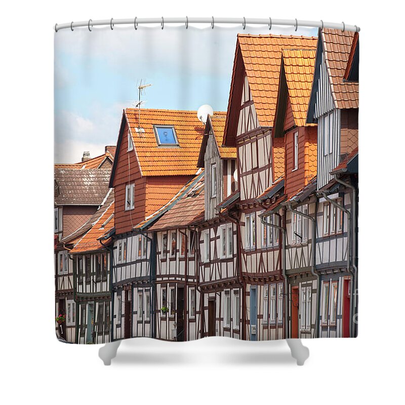 City Shower Curtain featuring the photograph Historic houses in Germany by Heiko Koehrer-Wagner