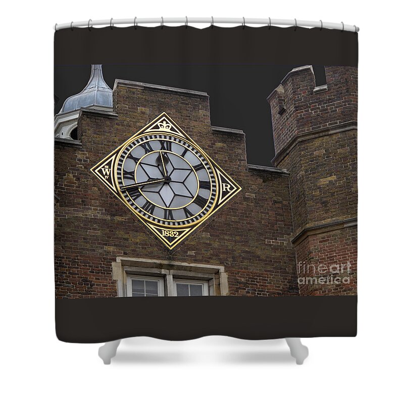 London Shower Curtain featuring the photograph Historic London Clock by Ann Horn