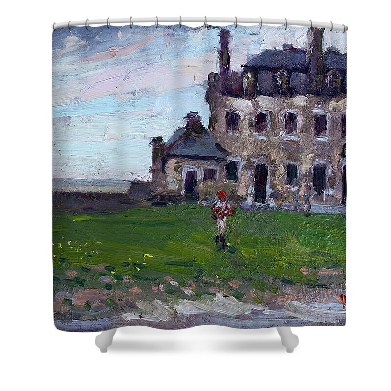 Historic Shower Curtain featuring the painting Historic Old Fort Niagara by Ylli Haruni