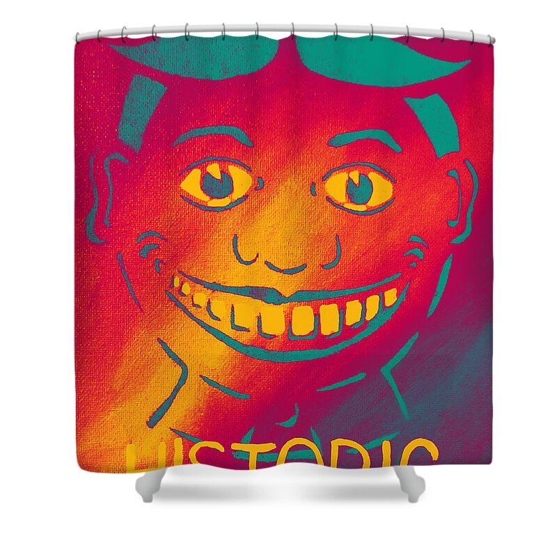 Asbury Park Shower Curtain featuring the painting Historically Hot by Patricia Arroyo