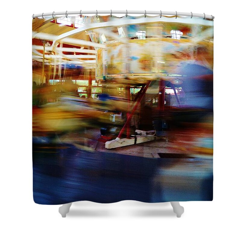 Carousel Shower Curtain featuring the photograph History in Motion by Daniel Thompson