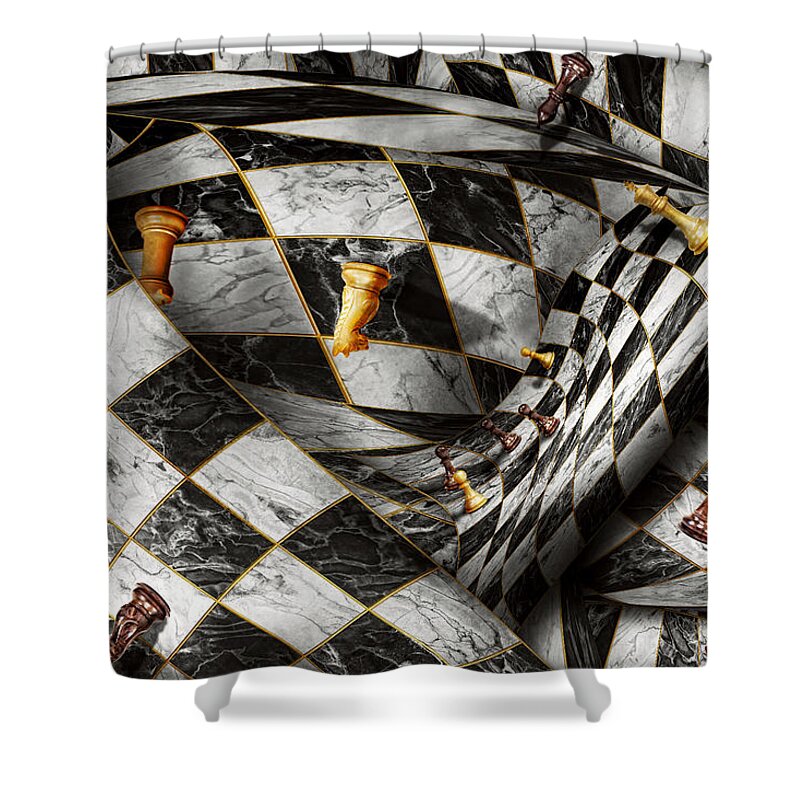 Chess Shower Curtain featuring the digital art Hobby - Chess - Your move by Mike Savad