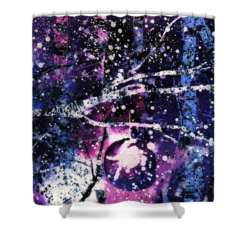 Solstice Shower Curtain featuring the painting Holiday Card 12 by Nelson Ruger