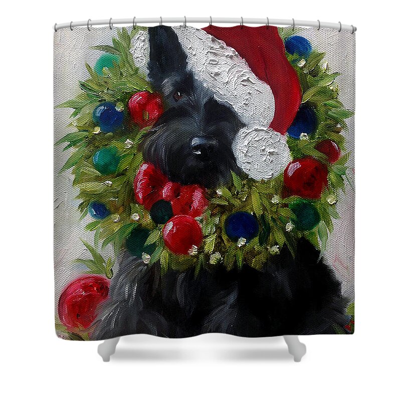 Holiday Shower Curtain featuring the painting Holiday by Mary Sparrow