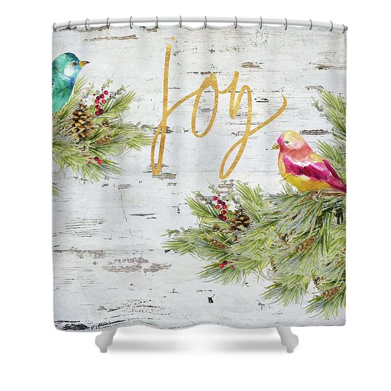 Holiday Shower Curtain featuring the painting Holiday Joy by Lanie Loreth