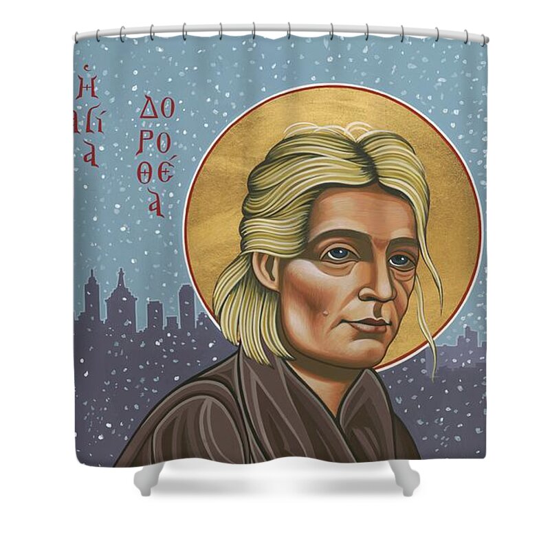 Holy Prophet Dorothy Day Shower Curtain featuring the painting Holy Prophet Dorothy Day 154 by William Hart McNichols