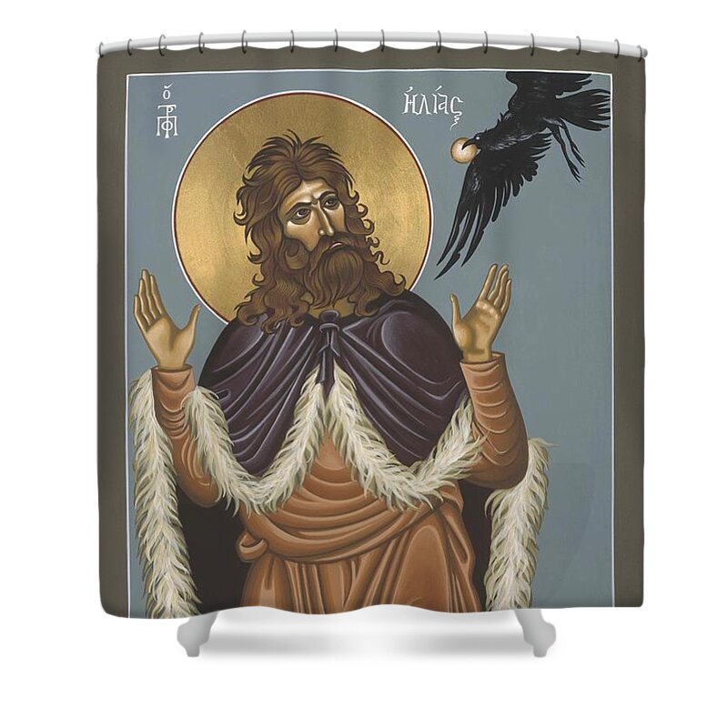 The Holy Prophet Elijah Shower Curtain featuring the painting Holy Prophet Elijah 009 by William Hart McNichols