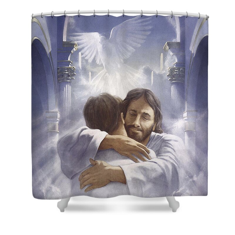 Christian Shower Curtain featuring the painting Home At last by Danny Hahlbohm