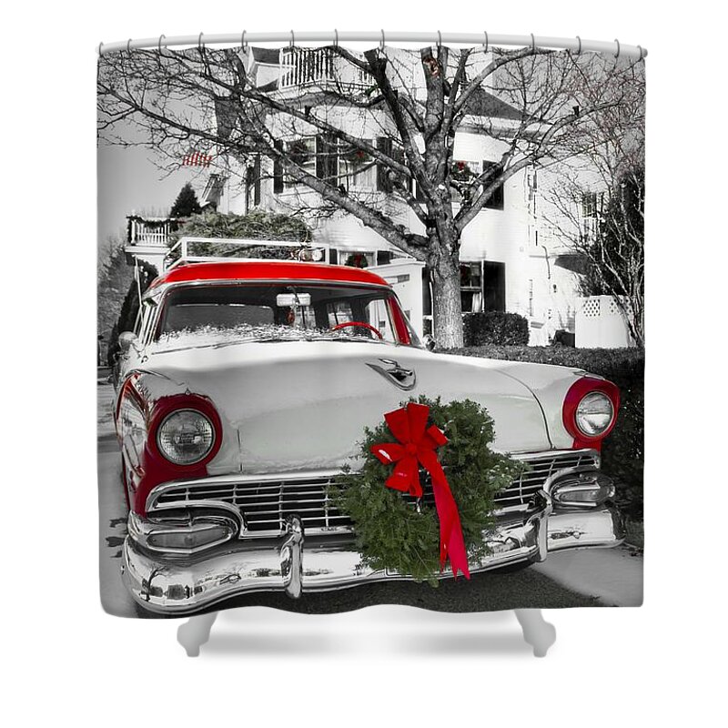 Cars Shower Curtain featuring the photograph Home for the Holidays by Brenda Giasson