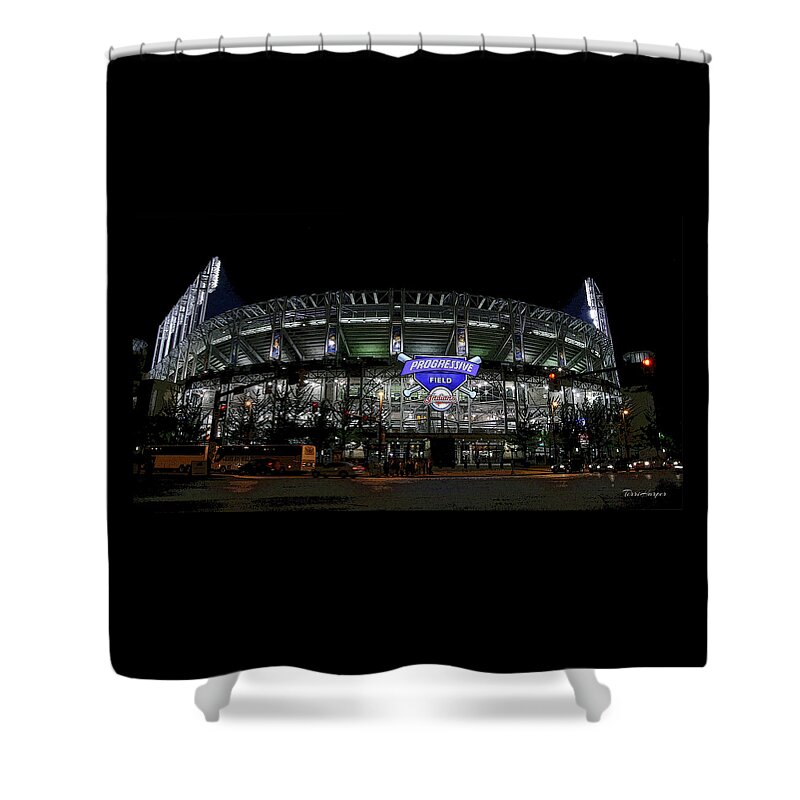 Cle Shower Curtain featuring the photograph Home Of The Cleveland Indians by Terri Harper