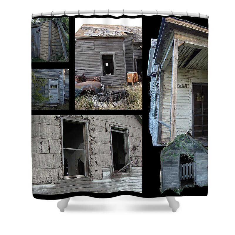 Window Shower Curtain featuring the digital art Homesteads in South Dakota by Cathy Anderson