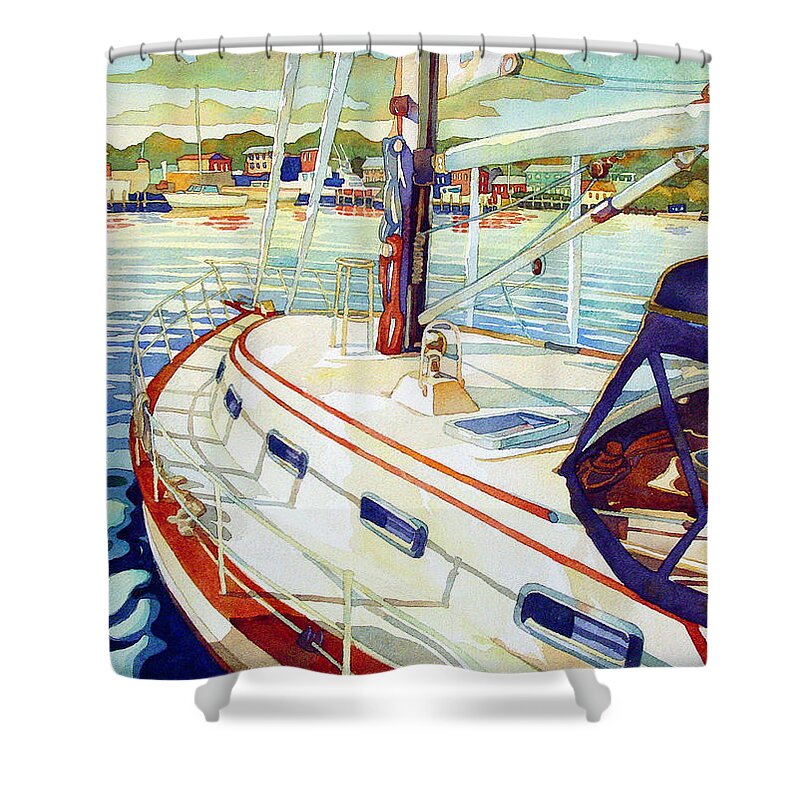 Watercolor Shower Curtain featuring the painting Homeward Bound by Mick Williams