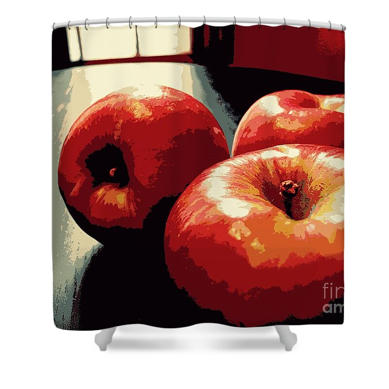 Honey Crisp Apples Shower Curtain featuring the photograph Honey Crisp Apples by Beth Ferris Sale