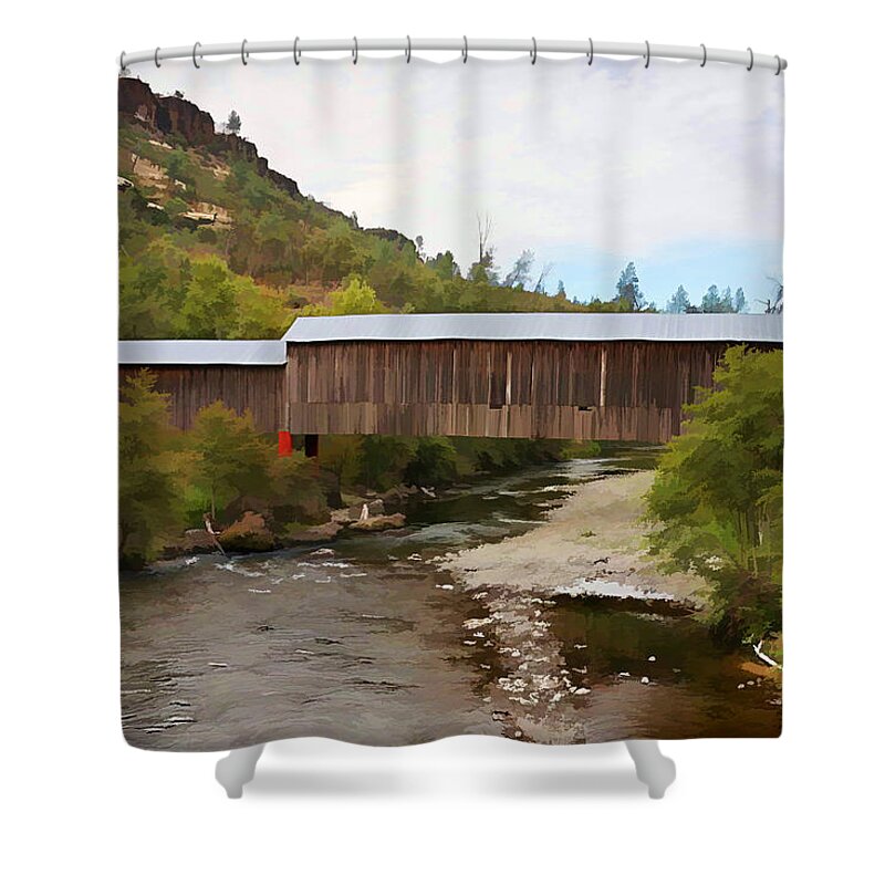 Chico Shower Curtain featuring the photograph Honey Run covered Bridge by Ron Roberts