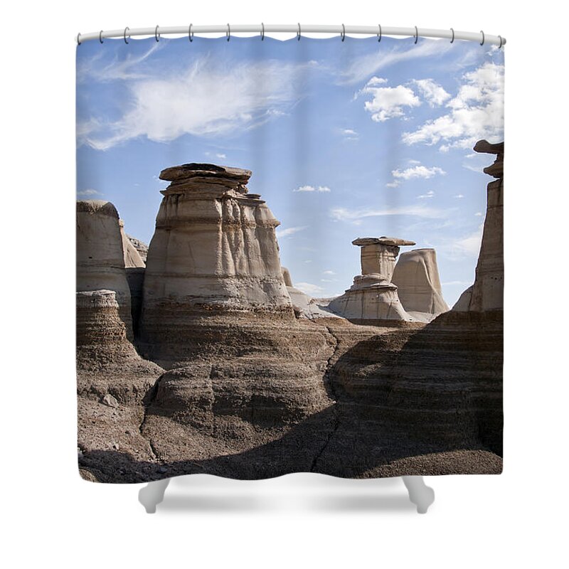 Hoodoo Shower Curtain featuring the photograph Hoo Doos by Robin Webster