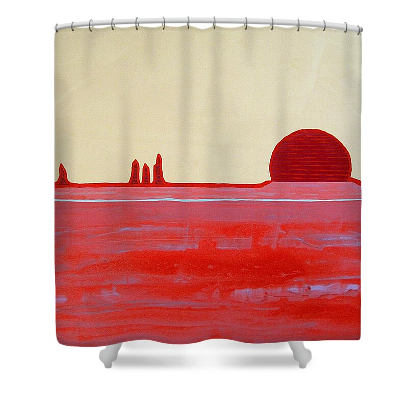 Painting Shower Curtain featuring the painting Hoodoo Sunrise original painting by Sol Luckman