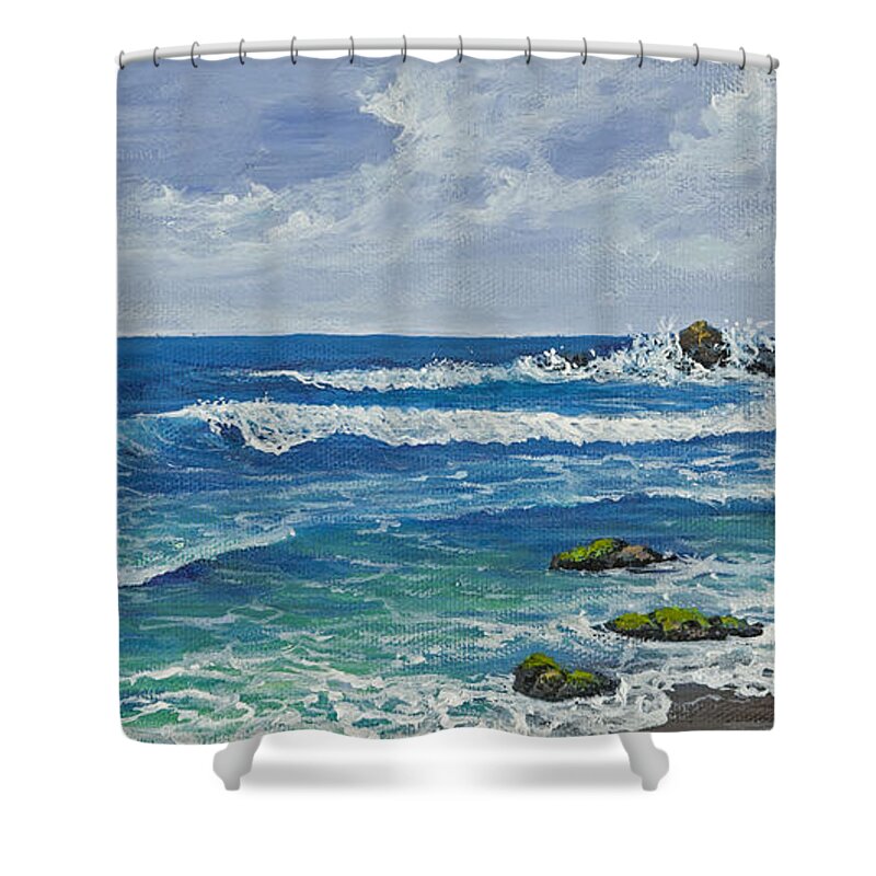 Hookipa Shower Curtain featuring the painting Hookipa by Darice Machel McGuire