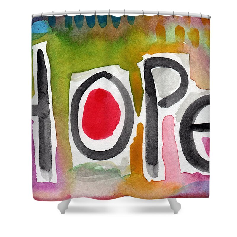 Hope Shower Curtain featuring the painting Hope- colorful abstract painting by Linda Woods