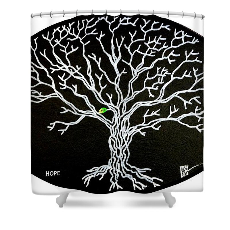 Tree Shower Curtain featuring the painting Hope Number 4 by Jim Harris