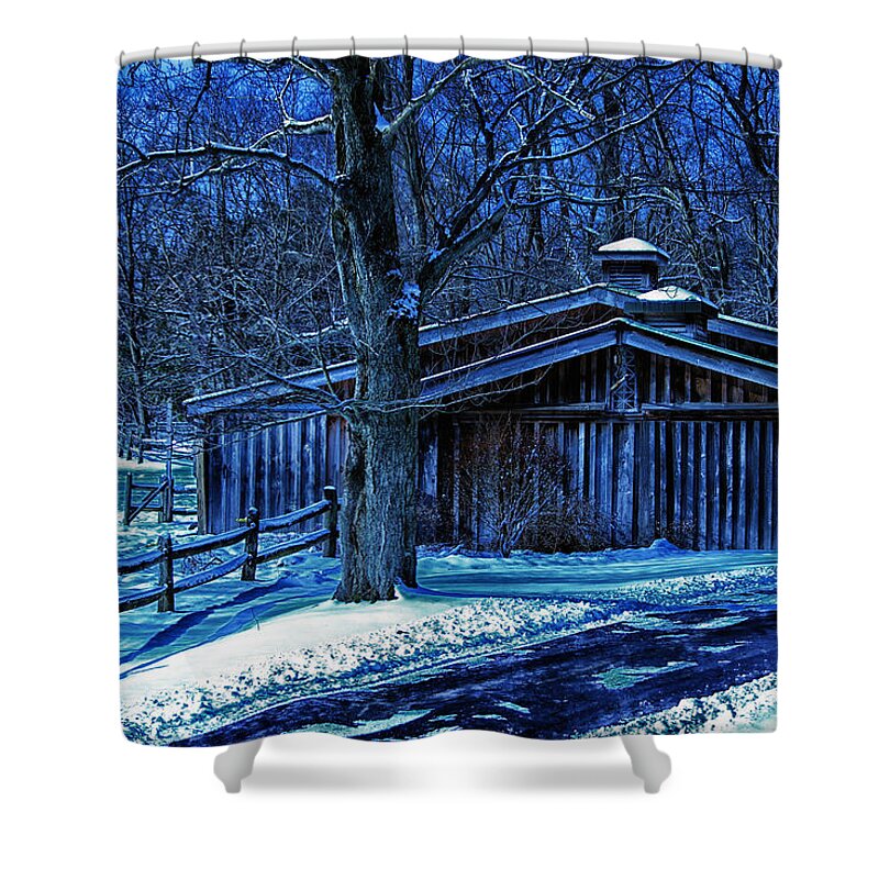 Horse Shower Curtain featuring the photograph Horse Barn by Skip Tribby