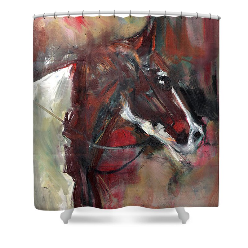 Horse Shower Curtain featuring the painting Horse Of The Past by John Gholson