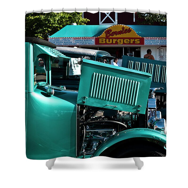 Car Shower Curtain featuring the photograph Hot Rods and Burgers by Ron Roberts