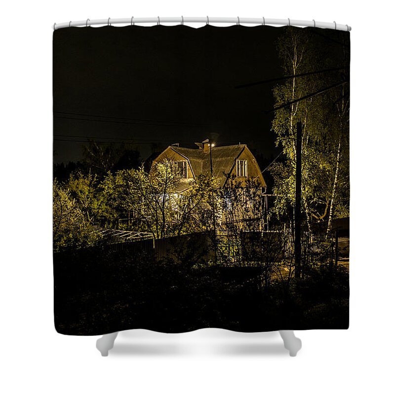 Brown Shower Curtain featuring the photograph House in the village by Michael Goyberg