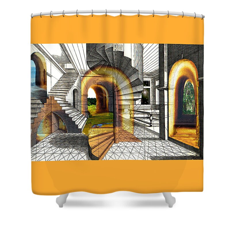 House Shower Curtain featuring the digital art House of Dreams by Lisa Yount
