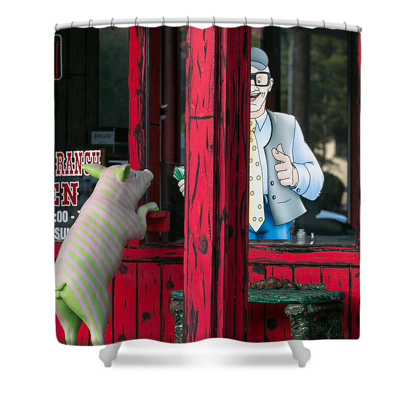 Pig Shower Curtain featuring the photograph How Much is That . . . by E Faithe Lester