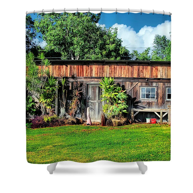 Pottery Shed Shower Curtain featuring the photograph Hui 1 by Dawn Eshelman