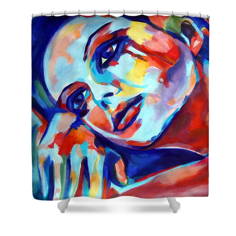 Contemporary Art Shower Curtain featuring the painting Human condition by Helena Wierzbicki