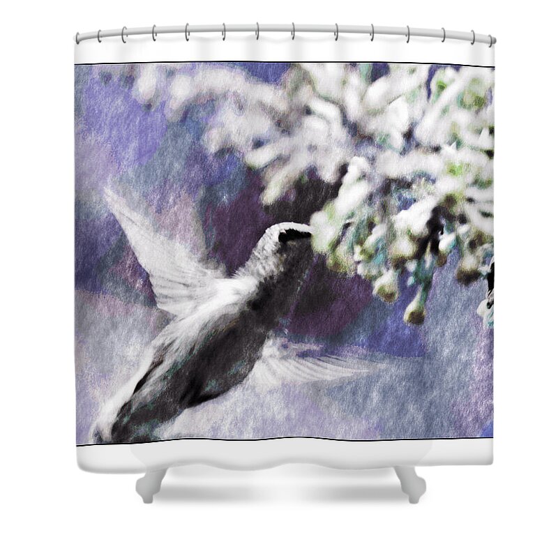 Hummingbird Shower Curtain featuring the photograph Hummer Feeding by Susan Leggett