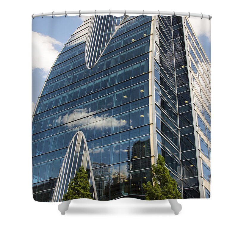 Hunt Oil Tower Shower Curtain featuring the photograph Hunt Oil Tower by Bob Phillips