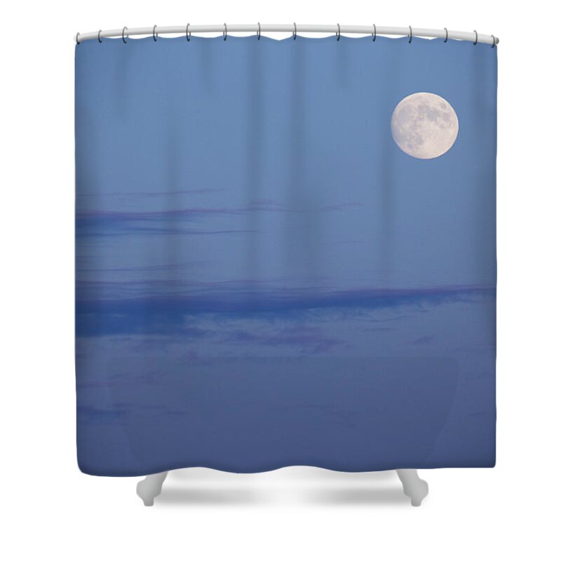 Celestial Body Shower Curtain featuring the photograph Hunter's Moon by Steve Gravano