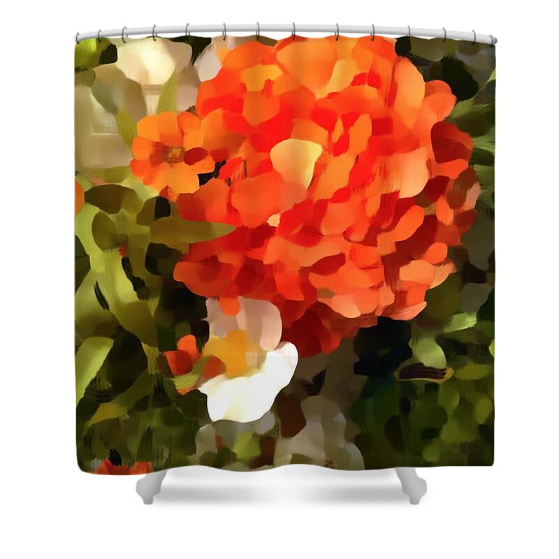 Hydrangea Shower Curtain featuring the photograph Hydrangea Coral Impression by Saundra Myles
