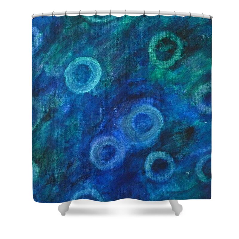 Hypochromic Rbc Shower Curtain featuring the painting Hypochromic RBC's by Amelie Simmons