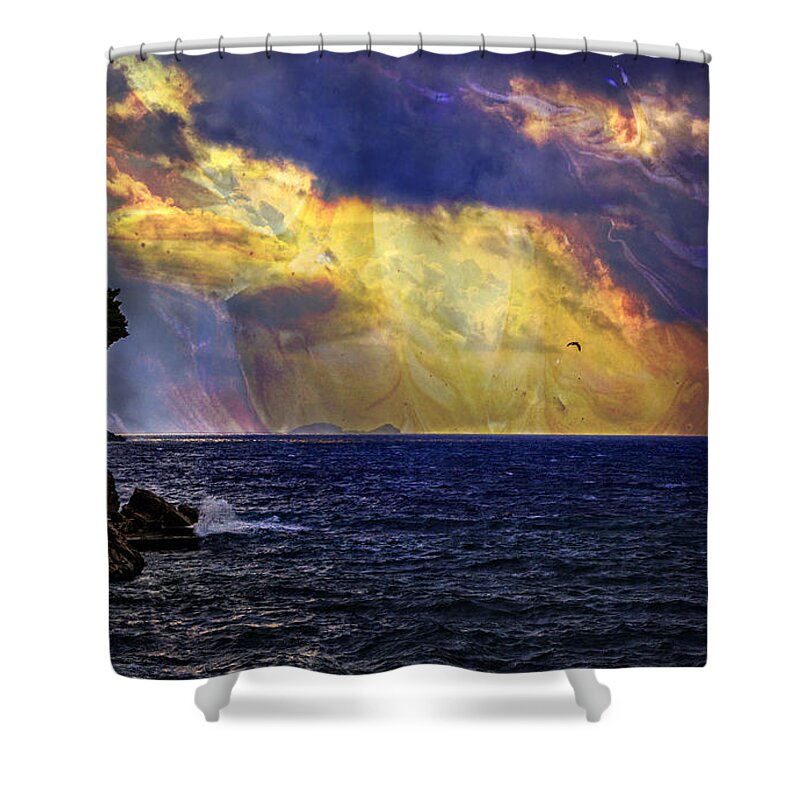 Dubrovnic Shower Curtain featuring the photograph I Have Seen Fire and I Have Seen Rain by Madeline Ellis